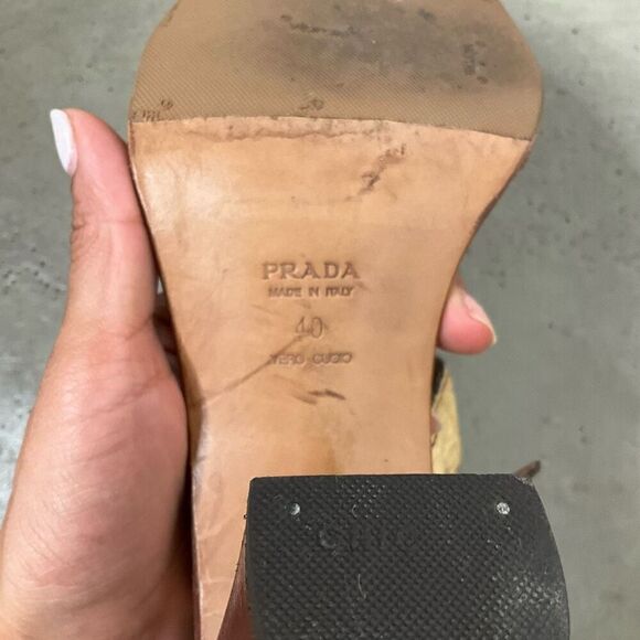 Prada Multicolour Croc Embossed Leather Heels - Picture 6 of 9